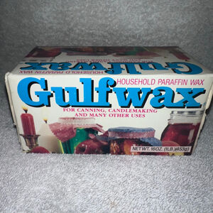 Vintage 1994 Unused 16oz Box Gulfwax Household Paraffin Wax Canning Candles USA